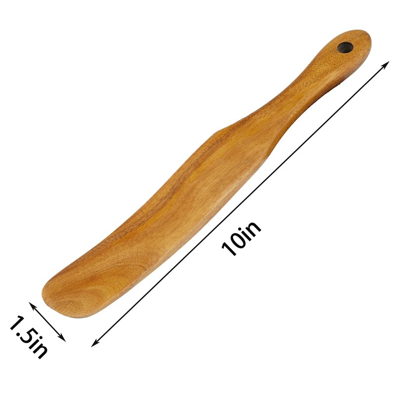 Skinny Spurtle,Wooden Sourdough Spatula,Sourdough Stirring Stick,Kitchen Utensils for NonStick Cookware