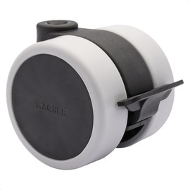 Wagner Design 01011701 Furniture Castor / Swivel Castor / Double Castor - Soft - Diameter 60 mm with Lock Black / Grey Load Capacity 50 kg - Made in Germany