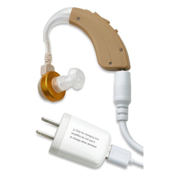MEDca Behind The Ear Sound Amplifier - Rechargable BTE Hearing Ear Amplification Device and Digital Sound Enhancer PSAD for The Hard of Hearing, Noise Reducing Feature
