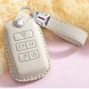 ontto Leather Car Key Fob Cover Keyring for Land Rover