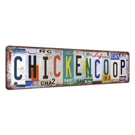Chicken Coop Signs Chicken Sign Chicken Coop Accessories Vintage Funny Chicken Coop Metal Tin Signs Street Signs Home Wall Decor Farmhouse Kitchen Wall Decor 16 X 4 Inches