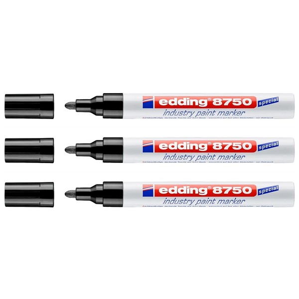 Edding Pack of 3 8750 Markers Special Industrial Black 2-4 mm