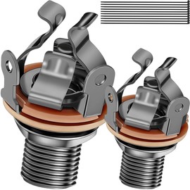 MKBKLLJY 2 Pcs Guitar Output Jack Multi Contact 1/4" Mono Output Jack, Dual Tension Grounding, Dual Positive Tip, Black Nickel, Cable Tie Included, Optimal Signal Tone and Minimal Noise (Silver Tone)