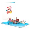 Lovepop® Flamingo Sleigh Ride with Santa Claus, 3D Pop-Up Card