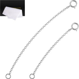 VANBARIS Silver Necklace Extenders for Women, 925 Sterling Silver Necklace Extender Silver Bracelet Extender Silver, 2 Piece Set (2, 3 Inches)