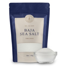 SALTCRAFT Baja Sea Salt – Fine Grain, Kosher Certified, 30% Lower Sodium, Unrefined Mineral Salt – 16 oz Bag
