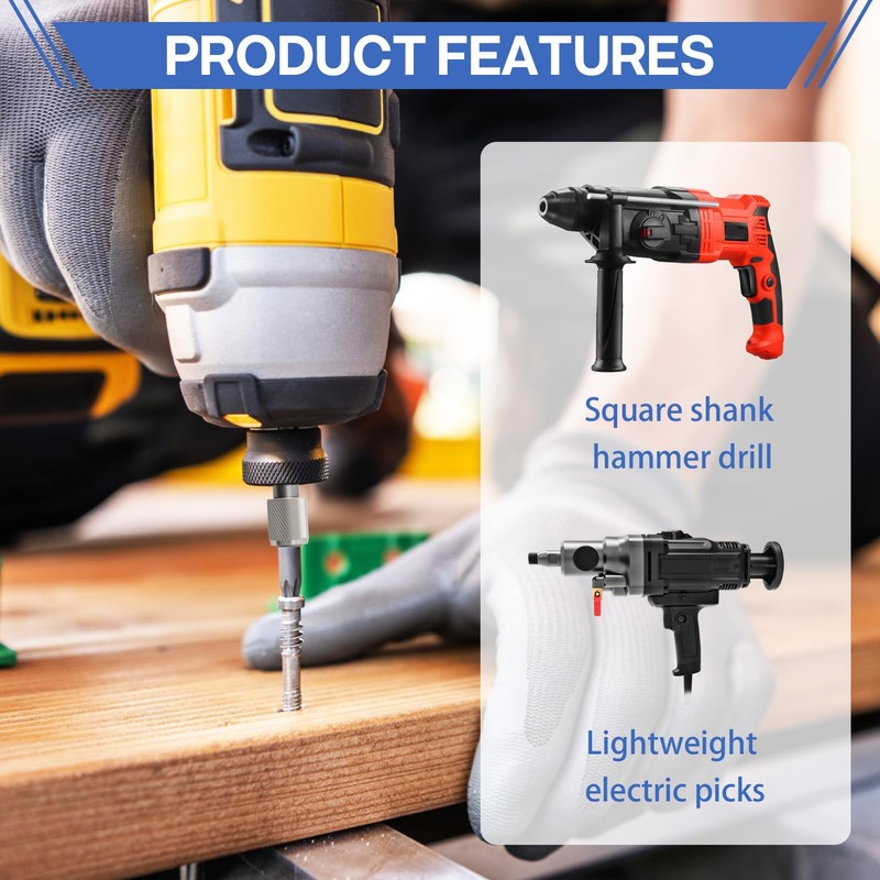2PCS SDS Drill Bit Adapters, 6.35mm 1/4 Inch Hex Socket