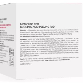 Medicube Red Succinic Acid Panthenol Facial Peeling Pads - Niacinamide, AHA-BHA