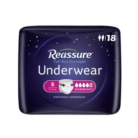 Reassure Full-Rise Overnight Underwear - Small (20" - 34" Waist) - 36 per case