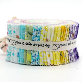 CraftsFabrics 2.5'' x 44'' 20pcs Pre-Cut Quality Colorful Floral Series Jelly Rolls Strips 100% Cotton Fabric, Ideal for Quilting, Scrapbooking, Sewing, Crafts, Patchwork