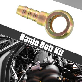 QUARKZMAN 1 Set M14 x 1.5 Banjo Bolt Hose Barb with Copper Washers Iron
