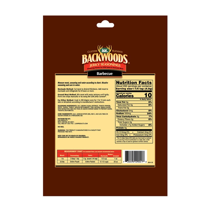 LEM Products Backwoods BBQ Jerky Seasoning, Ideal for Wild Game
