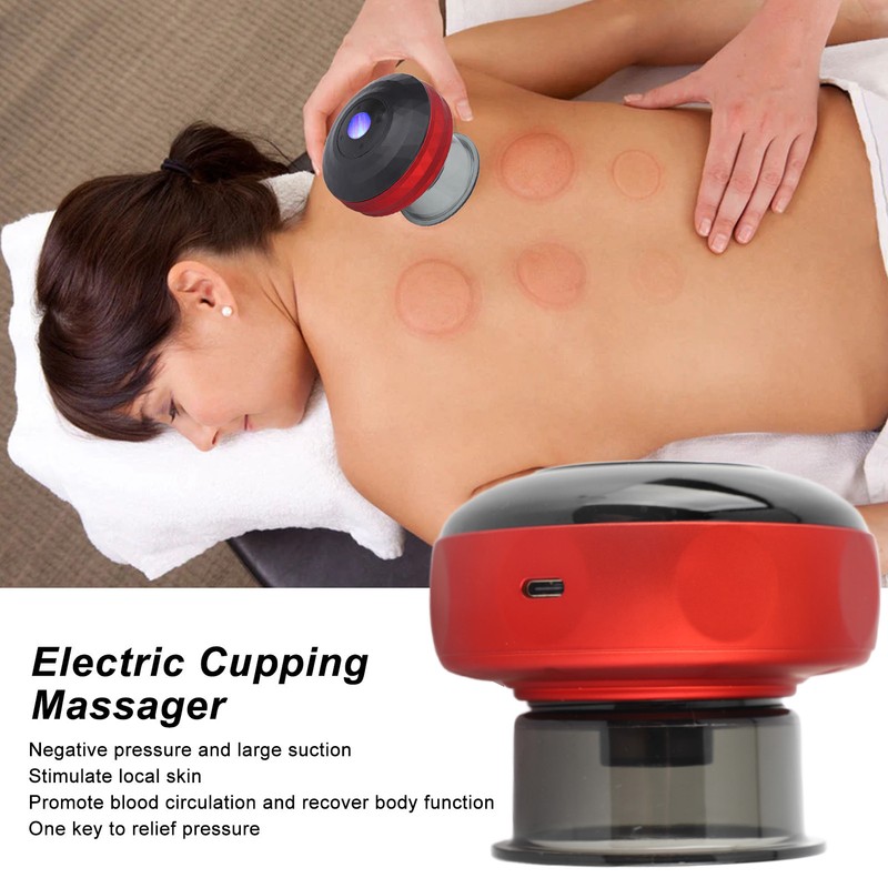 Electric Cupping Therapy Massager Negative Pressure 6 Gears Hot Compress