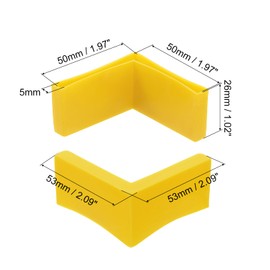 uxcell 16Pcs L Shape Leg Pads, 2" x 2"(50 x 50mm) Furniture Leg Cover Protectors L Shaped Plastic Furniture Angle Iron Caps, Yellow