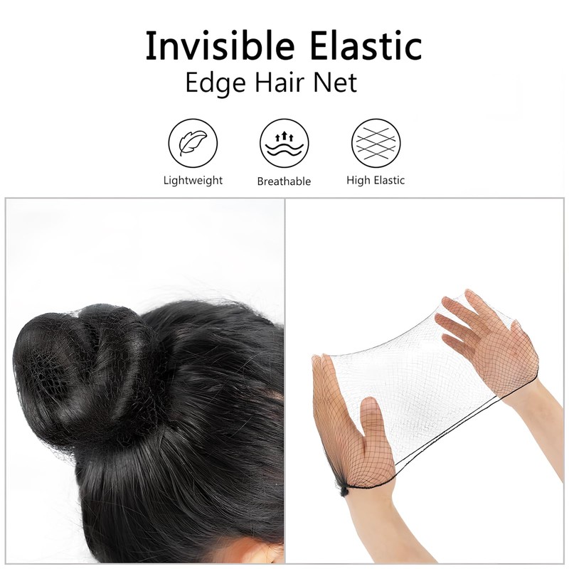 10 Pcs Hair Nets,Invisible Ballet Hair Nets for Buns Kids,Elastic