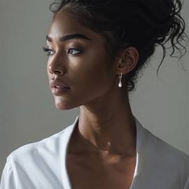 White Opal Earrings in 925 Sterling Silver - 28mm Length with 7x10mm Pear Leverback Teardrop White Opal Earrings for Women Sterling Silver - Perfect for Gifting and Everyday Wear