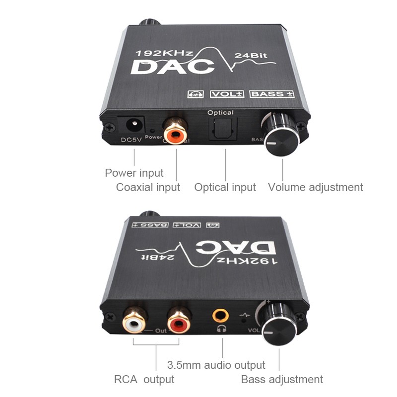 Digital to Analog Audio Converter 192kHz 24bit DAC Converter Optical