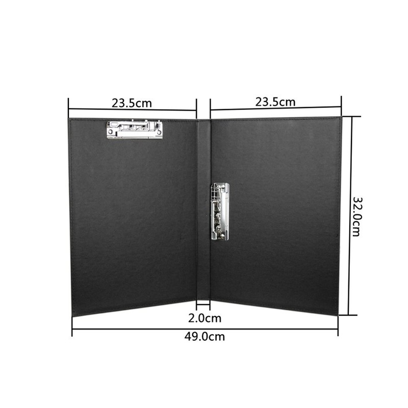 A4 Leather Double Clipboard Folder Loose Leaf File Folder Binder