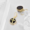 Sterling Silver Cross Earrings for Women Yellow Gold Cubia Zirconia