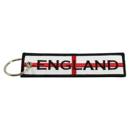 England Flag Key Chain, 100% Embroidered