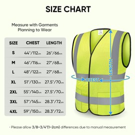 TICONN TICONN Reflective Safety Vest, High Visibility Vest with Reflective Strips for Men Women, Meets ANSI II (Yellow/M, 2PK)