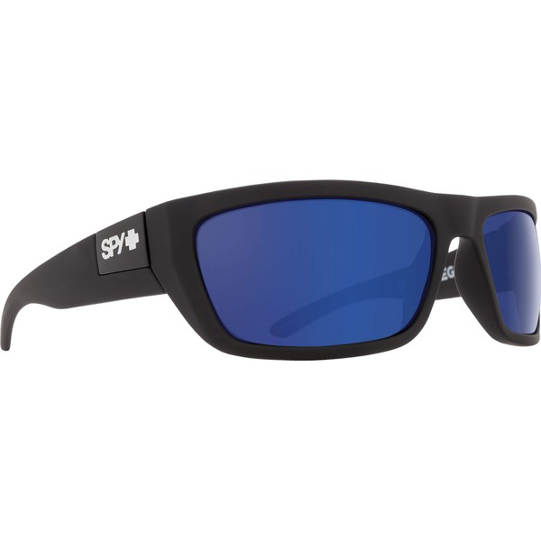 Spy Optic Dega Shield Sunglasses, Soft Matte Black/Happy Bronze Polar/Dark Blue Spectra, 1.5 mm