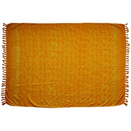 Wogeka - Sarong 170 x 110 cm - Opaque Beach Towel Pareo Wrap Skirt Loop Stole Tortoise Yellow Sar87