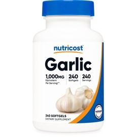 Nutricost Garlic 1000mg, 240 Softgels - Odorless, Premium Gluten Free Supplement