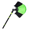 Corner Broom Triangular Broom Dust Brush Corner Broom Black Green with Telescopic Handle Extendible up to 3.3 m with Synthetic Bristles and Angled Head