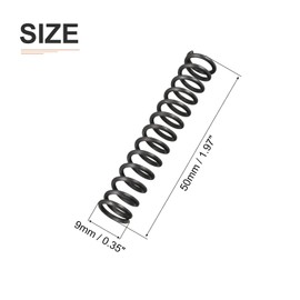 DTGN 1.2x9x50mm(DxODxL) Compression Spring - 20Pack - Good for Machinery - Spring Steel Extension Spring - Black