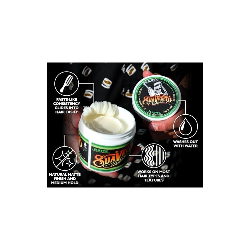 Suavecito Pomade - Pomada mate Suavecito, pomada mate sin brillo