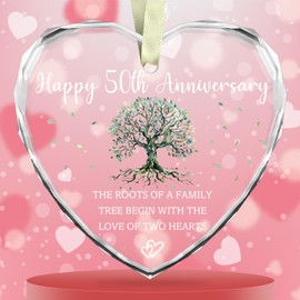 50 Years Anniversary Mr and Mrs Gifts, 50th Anniversary Marriage Gifts for Couple, 50th Anniversary Wedding Present for Parents, Anniversary Ornament for Couple Her Him Wife Husband