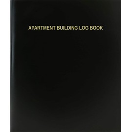 BookFactory Apartment Building Log Book/Journal/Logbook - 120 Page, 8.5"x11", Black Hardbound (XLog-120-7CS-A-L-Black(Apartment Building Log Book))