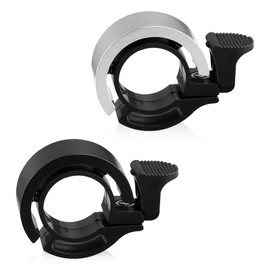 Lotsdonxia 2Pcs Stealth Bike Bell Hidden Loud Alarm for Road, Mountain City Bicycles (Black Silver)