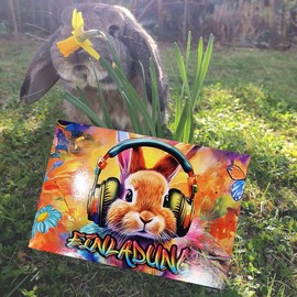 tjapalo NEU 12x coole Einladungskarten Kindergeburtstag Mädchen Junge - PARTY Karten Hasen EINLADUNG für Mädchen Kinder GEBURTSTAG Einladung extra Hochglanzlack (Karten)