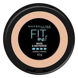 Maybelline Base de Maquillaje en Polvo Fit Me, 130 Buff Beige, 12 gr, matifica y controla brillo por 16h, minimiza la apariencia de poros, iguala el tono y la textura de la piel