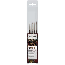 da Vinci Colineo Short Handled Miniature Set Synthetic Fibres Artist Brush Miniature Painting Liquid Acrylic Paints Made in Germany Set 5 Sizes -5/-3/0/1/2