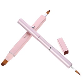 Baluue 2pcs Retractable Lip Brush Soft Bristle Lipstick Applicator Makeup Tool for Women Portable Dual- Lip Gloss Brush Dual- Design