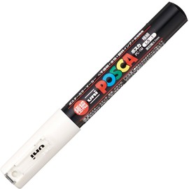 Mitsubishi Pencil Water-Based Sign Pen Uni Posca Extra Fine Point White PC1M.1 Pack of 10
