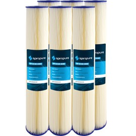 SpiroPure SP-EC50-20BB 20x4.5 50 Micron Pleated Cellulose Sediment Water Filter Cartridge ECP50-20BB 255496-43 (Case of 6)