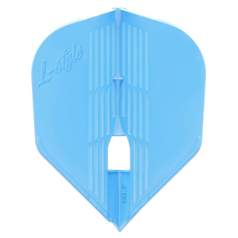 L-style champagne flight kami shape, light blue