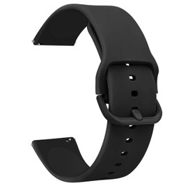 Tobfit 22mm Quick Release Watch Band for Women Men, Silicone Watch Strap Soft Rubber Adjustable Replacement Wristband, Black