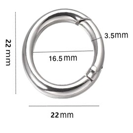 20Pcs Spring O Ring Zinc Alloy Spring Clip, O Rings, Granmagazz O Rings Round Carabiner Snap Clip, Snap for Keychain Necklace Jewelry DIY Key Chains, Purse, Bag (Silver)
