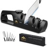 ADDYNO 4-in-1 Knife Sharpener with Angle Guide, Adjustable Edge,3-Stage Coarse–Sharpen–Fine