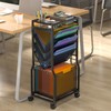 8 Tier Rolling File Cart with Hanging File Folder Organizer,