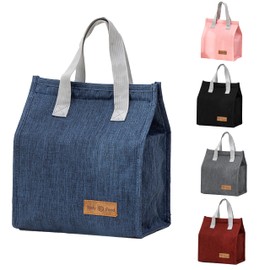 shaohui Lunch Bags for Women Men, Waterproof and Leakproof Lunch Box Tote Bags, Reusable Insulated Lunch Tote Bags for Work, School, Picnic, Camping Trips (Navy Blue)