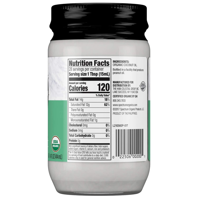 Spectrum Diversified Naturals Refined Coconut Oil, 14 Ounce