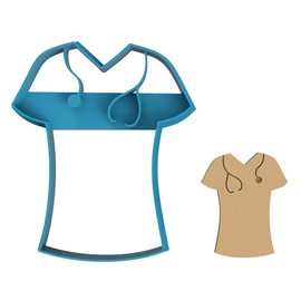 Nurse Scrubs - Cookie Cutter/Sugar Cookie/Fondant/Clay (1390)