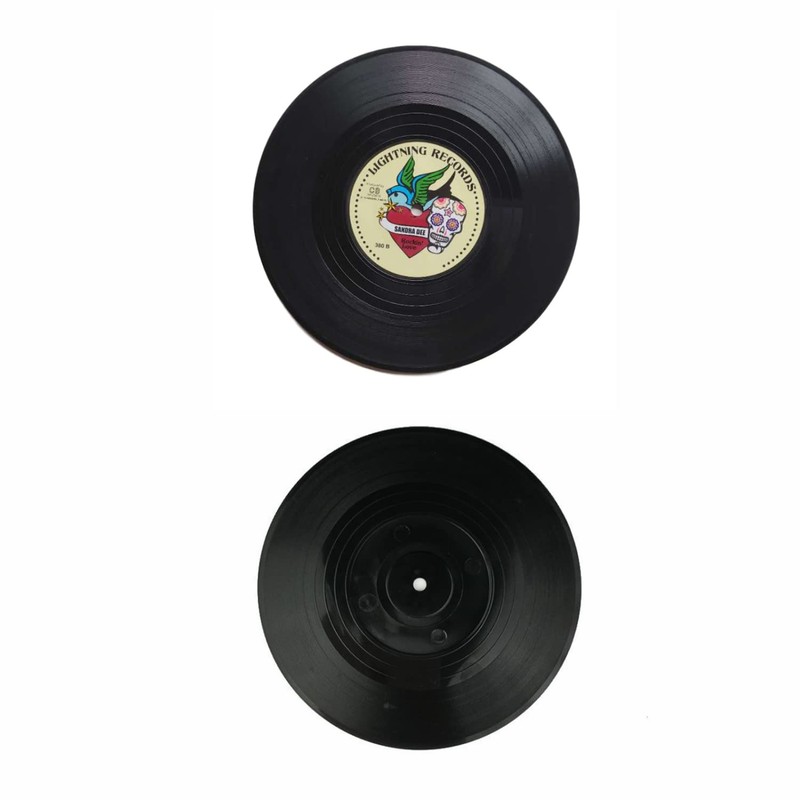 6 Pcs Retro Coasters Vinyl Record Coasters CD Coasters Anti-Heat