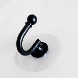 Cciphy Adjustable Self Adhesive Curtain Tieback, Non-Trace Stick Metal Wall Hook Holder, Cute Window Curtain Hook, No Drill Tieback Buckle Curtain Holdbacks for Home Decor, 2 Pack (Black)